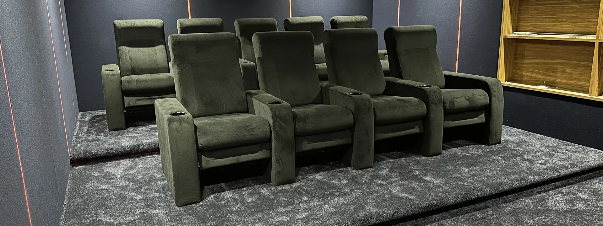 Home cinema seating facing the screen