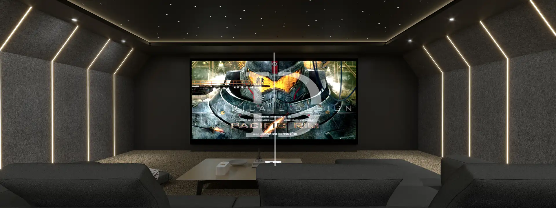 Home cinema with lounge seating